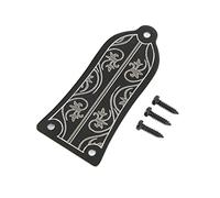 Julihai Cubierta para Alma de Guitarra, Placa de Metal de Hierro Negro con Patrón Delicado y Tornillos, para Protección y Decoración del Cuello de Guitarra