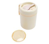 Julihai Fiambrera con Calefacción, Tarro de Comida de Acero Inoxidable, Calentador de Alimentos Portátil de 600ml para Oficina y Viajes, Temperatura de 140F Alimentada por USB (Beige)