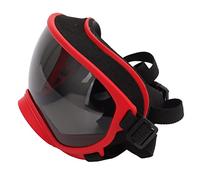 Julihai Gafas de sol para perros con protección contra el viento, los rayos UV y el polvo con correa ajustable y cierre de hebilla seguro para razas grandes (marco rojo y gafas negras)
