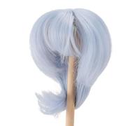 Julihai Hermosa Peluca Corta para Muñeca con Material de Seda Suave, Versátil y Fácil de Peinar para Muñecas de 1/4, Pelo Sintético de Muñeca Realista (azul claro)