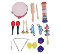Julihai Instrumentos Musicales Infantiles, Juego de Percusión de 10 Tipos Que Incluye Pandereta, Maracas de Huevo, Claves de Madera, con Bolsa de Almacenamiento Resistente, para Niños y