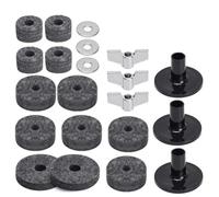 Julihai Juego de Accesorios de Tambor de 21 Piezas, 12 Almohadillas de Fieltro con Arandelas y Tuercas, Piezas de Repuesto Completas para Herrajes de Tambor