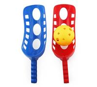 Julihai Juego de Bolas Deportivas, 4 Bolas con 2, y Rojo, para un Juego de Lanzamiento Ligero y Portátil para Niños, Habilidades Motoras Juegos Sociales, Juegos Famil (Rojo)