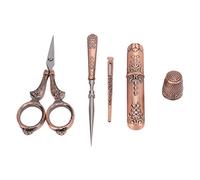 Julihai Juego de Tijeras para Bordar Rojas, Herramientas de Costura DIY de Acero Inoxidable de Estilo Retro, Ideales para Tejer y Cortar, un Gran Regalo para Esposa, Hermana o