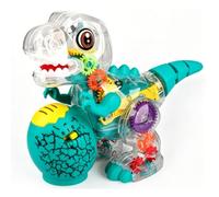 Julihai Juguete Eléctrico de Dinosaurio con Engranajes Transparentes, | Carcasa de Plástico Segura, Luces LED Multicolores, Música Alegre y Efectos de Sonido, Se Mueve en Todas las Direcciones,