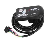 Julihai Medidor LED EBicycle, Pantalla Horizontal en Blanco y Negro con Cableado de Faros, para Bicicleta Eléctrica y Scooter, 36V 48V (48V)