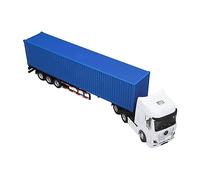 Julihai Modelo de Camión Contenedor a Escala 1:50, Remolque de Tractor Estático de Aleación Desmontable con Frente Giratorio y Neumáticos de Goma, para Niños de 8 Años en Adelante, (Blue)