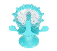 Julihai Molino de Viento con Rotación de Fugas de Comida para Gatos, Juguete Interactivo para Mascotas, Rompecabezas, Material ABS, 3 Colores para Varios Gatos (Blue)