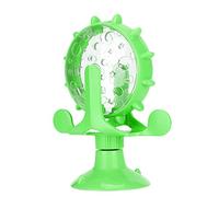 Julihai Molino de Viento con Rotación de Fugas de Comida para Gatos, Juguete Interactivo para Mascotas, Rompecabezas, Material ABS, 3 Colores para Varios Gatos (Green)