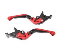 Julihai Par de Palancas de Embrague CNC 6061 Palanca de Freno Plegable Ajustable de Aluminio con Mecanismo de Bloqueo para Conductores para 125 250 300 350 750 X ADV 750 ADV 350 (rojo)