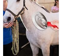 Julihai Peine de Curry para Caballos, Peine Suave con Agarre Manual y Anillado de Acero Inoxidable para el Cuidado del Ganado, Ecuestres y Ganaderos