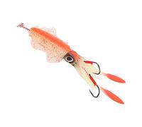 Julihai Señuelo para Pesca de Calamares, Cebo de Simulación Realista con Ojos 3D, Tentáculos Luminosos y Equilibrio Preciso, para Pesca en Agua Dulce y Salada. (Orange)