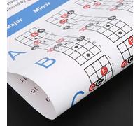 Julihai Tabla de Acordes de bajo, Guía de Referencia de Práctica de Digitación para Principiantes de 4 Cuerdas con Papel de Arte Súper Resistente Al Desgaste, para Principiantes de bajo