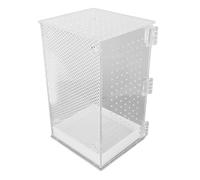 Julihai Tanque de Hábitat de Paludario de Acrílico Transparente con Orificios de Ventilación, Tanque de Terrario de Reptiles Fácil de Limpiar para Rana Serpiente, Caja de Alimentación Estética para
