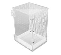 Julihai Tanque de Hábitat de Paludario de Acrílico Transparente con Orificios de Ventilación, Tanque de Terrario de Reptiles Fácil de Limpiar para Rana Serpiente, Caja de Alimentación Estética para