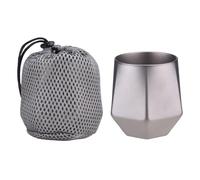 Julihai Taza de café para Acampar, Diseño Hexagonal con Aislamiento de Titanio de Doble Capa para Bebidas Frías y Calientes, con Capacidad de 240 Ml para Acampar y Hacer Caminatas Al Aire (Chorro de)