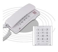 Julihai Teléfono Fijo Montado en la Pared, Ahorro de Energía, sin Identificador de Llamadas, Teléfono Residencial con Flash, Rellamada Silenciosa del último Número, Uso en Hotel (White)