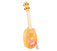Julihai Ukelele de Juguete para Niños, Mini Instrumento Musical de Guitarra de 4 Cuerdas para Principiantes, con Diseño de Plástico Liviano y Duradero para Niños Que Aprenden Música (Orange)