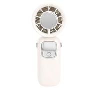 Julihai Ventilador Portátil de Mano, 100 Niveles de Velocidad, Refrigeración Magnética de Hielo Superconductor con Pantalla LED y Diseño Plegable, para Viajes a Casa Al Aire (Blanco crema)