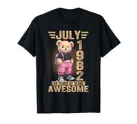 Julio 1982 44 Cumpleaños 44 Años Oso De Peluche Siendo Impresionante Camiseta