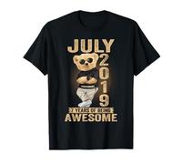 Julio 2019 7º cumpleaños 2026 Mujer 7 años Oso de Peluche Camiseta