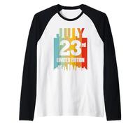 Julio 23 Edición Limitada Retro Vintage Cumpleaños Camiseta Manga Raglan