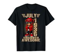 Julio 90 Cumpleaños Hombres Mujeres 1936 Impresionante Oso de Peluche Camiseta