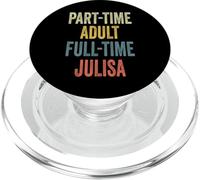 Julisa Personalized Retro Girls Part-Time Julisa Name PopSockets PopGrip para MagSafe