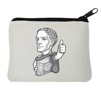 Julius Caesar Emperor Grey Artwork - Monedero de neopreno (10 x 11 cm), color blanco, White, Talla única