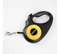 Julius-K9 Retractable Dog Lead, L - 5 m Tape, Black/Orange - Anti-Slip Handle, Ribbon Leash, extandable, One Handed Brake, Pause, Lock, Reflective Ribbon, Tangle Free, Heavy Duty