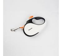 Julius-K9 Retractable Dog Lead, S - 5 m Tape, White/Orange - Anti-Slip Handle, Ribbon Leash, extandable, One Handed Brake, Pause, Lock, Reflective Ribbon, Tangle Free, Heavy Duty