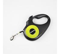 Julius-K9 Retractable Dog Lead, XS - 3 m Tape, Black/Neon - Anti-Slip Handle, Ribbon Leash, extandable, One Handed Brake, Pause, Lock, Reflective Ribbon, Tangle Free, Heavy Duty