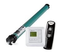 JULIUS MAYER Motor tubular electromecánico JM35-100 (10Nm | SW40) para persianas + JAROLIFT Sevenlogic Comfort Funk Reloj conmutador + Mando a distancia de 1 canal TDRC 01