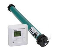 JULIUS MAYER Motor tubular electromecánico JM45-250 (25Nm | SW60) para persianas + JAROLIFT Sevenlogic Comfort Reloj conmutador