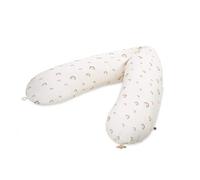 Julius Zöllner Cojín de Lactancia orgánico, Aprox. 190 cm, Relleno de 42 litros de microperlas de EPS, Fabricado en Alemania, Funda de 100% algodón, con Certificado Öko-Tex® Standard 100 | Rainbow