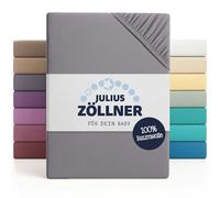 Julius Zöllner Jersey Sábana Bajera Ajustable para Cuna y Cuna, 100% algodón, Certificado Öko-Tex Standard 100, tamaño 60 x 120 cm/70 x 140 cm, 1 Unidad, Color Antracita