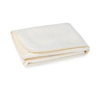 Julius Zöllner Manta de algodón Jacquard, tamaño 75 x 100 cm, Fabricada en Alemania, 100% algodón, con Certificado Oeko-Tex® Standard 100, Rayas Naturales