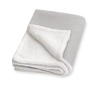 Julius Zöllner Manta de invierno de pique y tejido de peluche acogedor, tamaño 70 x 100 cm, fabricada en Alemania, 100% algodón, Öko-Tex ® Standard 100 | gris claro