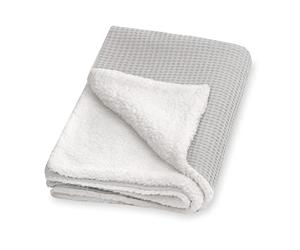 Julius Zöllner Manta de invierno de pique y tejido de peluche acogedor, tamaño 70 x 100 cm, fabricada en Alemania, 100% algodón, Öko-Tex ® Standard 100 | gris claro
