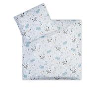 Julius Zöllner Ropa de cama infantil de 80 x 80 + 35 x 40 cm, 2 piezas, funda nórdica y funda de almohada, 100% algodón, con cremallera, estándar 100 de OEKO-TEX, Smart Friends