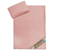 Julius Zöllner Ropa de Cama Infantil de Muselina, 100 x 135 + 40 x 60 cm, Juego de 2 Piezas de Funda nórdica y Funda de Almohada de 100% Muselina de algodón, Öko-Tex® Standard 100, Rosa pálido