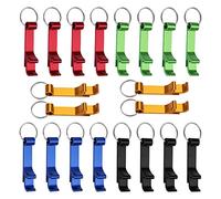 Juliyeh Abrebotellas de cerveza de aluminio, 20 unidades, abridor de botellas de cerveza con llavero, abridor de botellas de cerveza de bolsillo, 5 colores