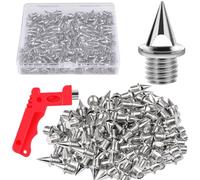 JULMELON 120 Piezas de Pista de Acero Inoxidable de 1/4 Pulgadas y Picos XC para Zapatos de Golf con Llave de pincho