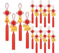 JULMELON 18 piezas de decoraciones de Año Nuevo chino 2026 Año del Caballo Feng Shui borlas colgantes colgantes nudo chino buena suerte adornos festival de primavera Año Nuevo lunar riqueza éxito