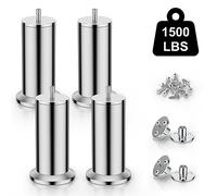 JuLong 4 UNIDS Muebles Pies Metal Acero Inoxidable Cama Pie Sofá Mesa Soporte Repuesto Pierna M10 Tornillo Soporte Acerca De 600 Kg 12.5CM