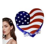 July 4th Hair Clip - Patriotic Non Slip Flag Hairpin for Women, Mini Eagle Heart Star Design Hair Accessories for Festival Party Beach Vacation, Cute Holiday Headdress
