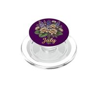 July Birth Flower Larkspur & Water Lily Cute Floral Birthday PopSockets PopGrip para MagSafe