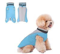JULY'S SONG Chaqueta para perros con forro polar, abrigo para perros, sin mangas, de algodón con correa para el pecho, correa reflectante, diseño de rayas reflectantes, ropa para perros para invierno