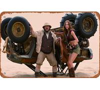 Jumanji 3 The Next Level Jack Black Karen Gillan - Placa de estaño para pared, regalo divertido para hombre, cueva, cafeterías, bares, pub, club, decoración del hogar, 20,3 x 30,5 cm