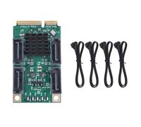 Jumbans Mini PCI-E SATA 4 Puertos SATA III 6G Tarjeta Controlador Mini PCI Express SATA3.0 Tarjeta Adaptador SSD Mini PCI Express Instalación Fácil